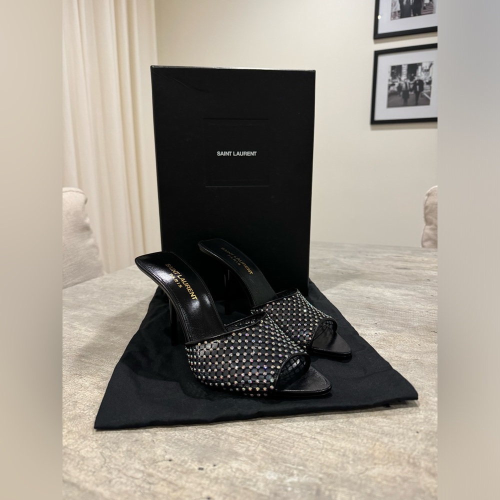 Saint Laurent Crystal Mules